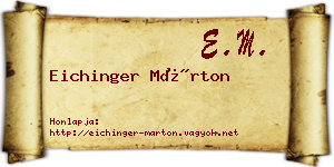 Eichinger Márton névjegykártya